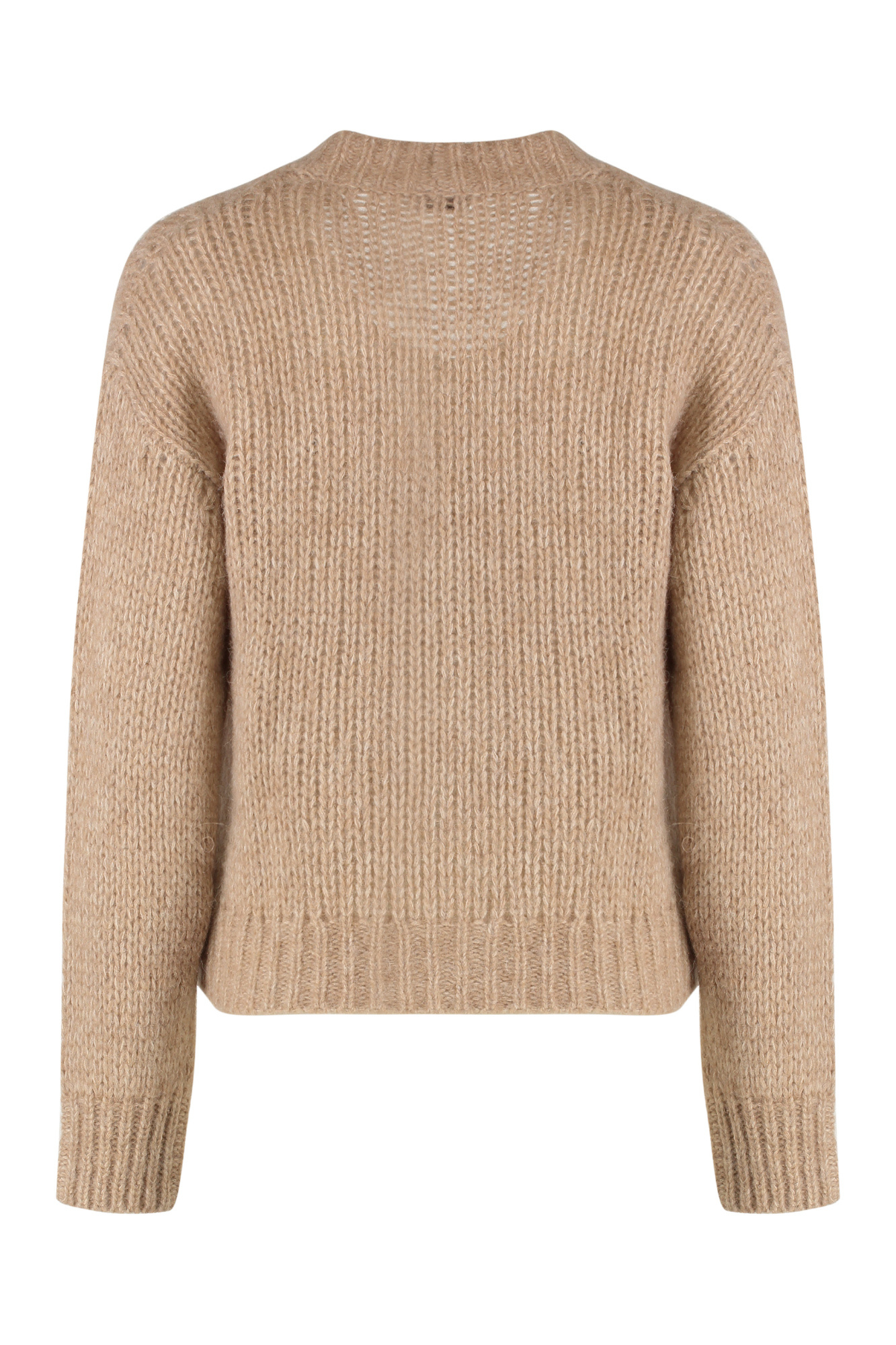 Peserico Cardigan In Mixed Wool And Alpaca In Brown