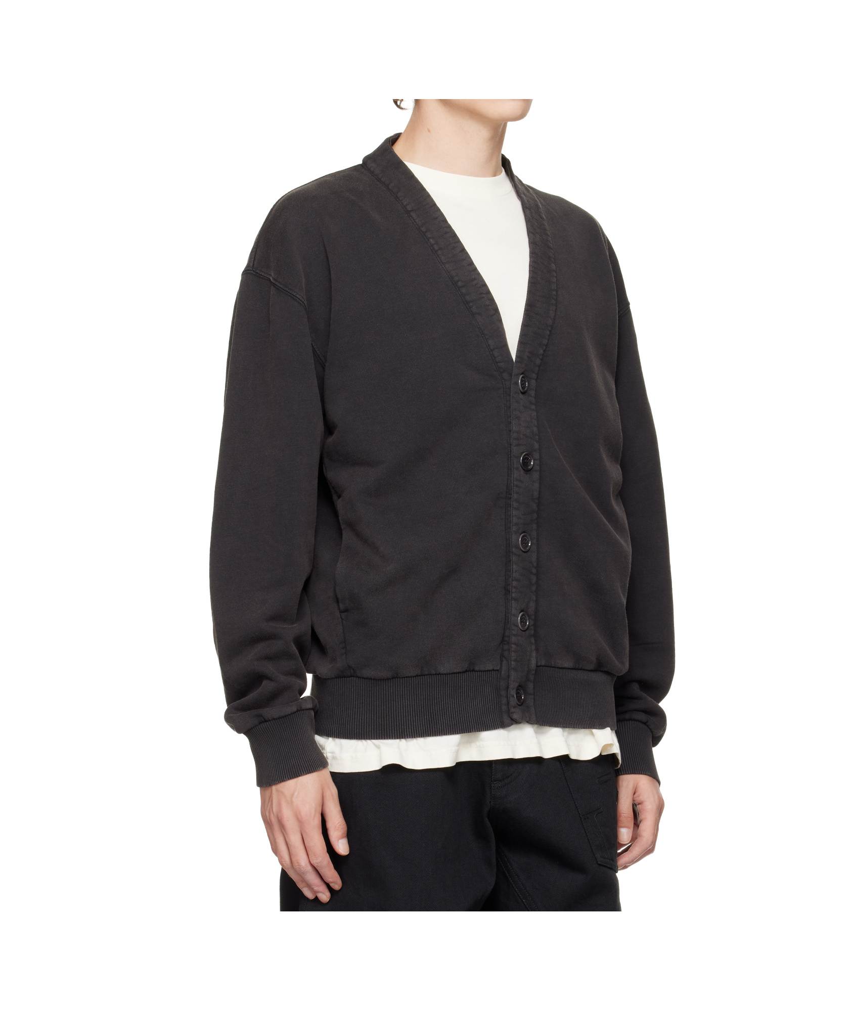 Jw Anderson Buttoned V-neck Cardigan In Black