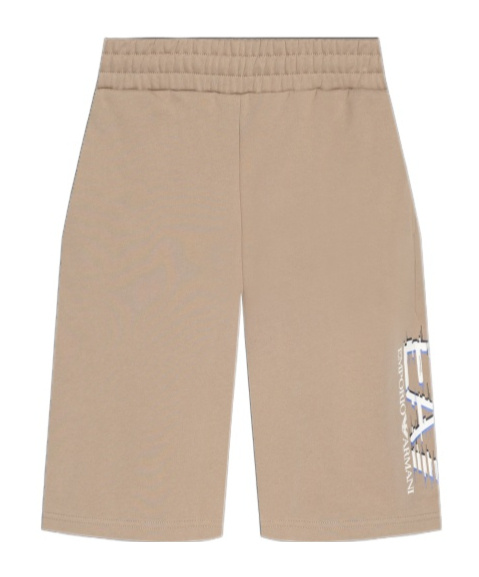 Ea7 Emporio Armani Logo Printed Shorts In Brown