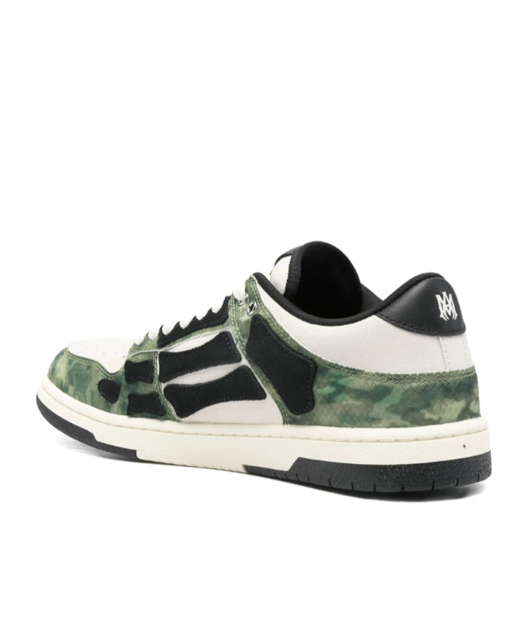Amiri Camo Skel Lace-up Sneakers In Green