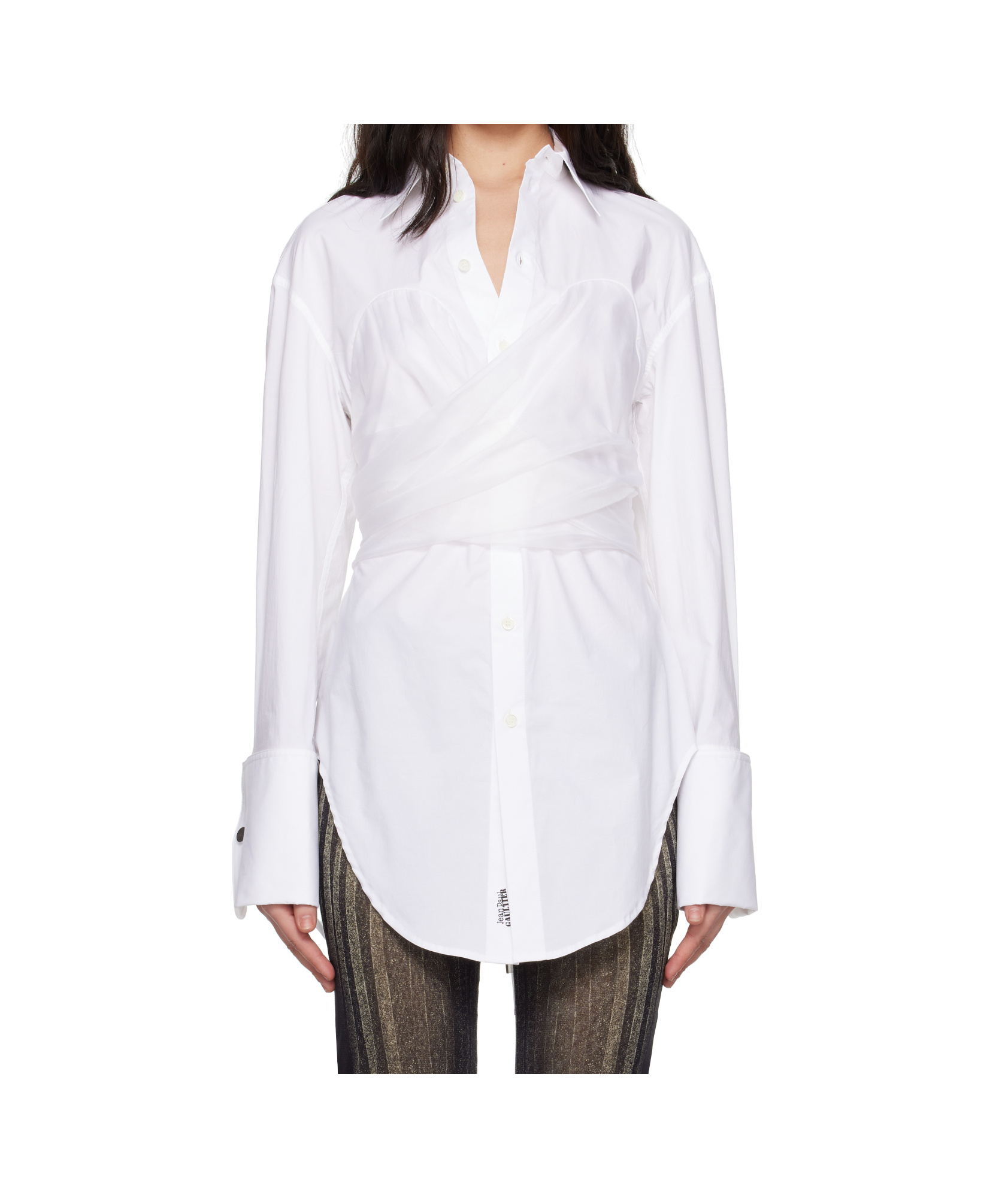 Shop Jean Paul Gaultier Long Shirt In White