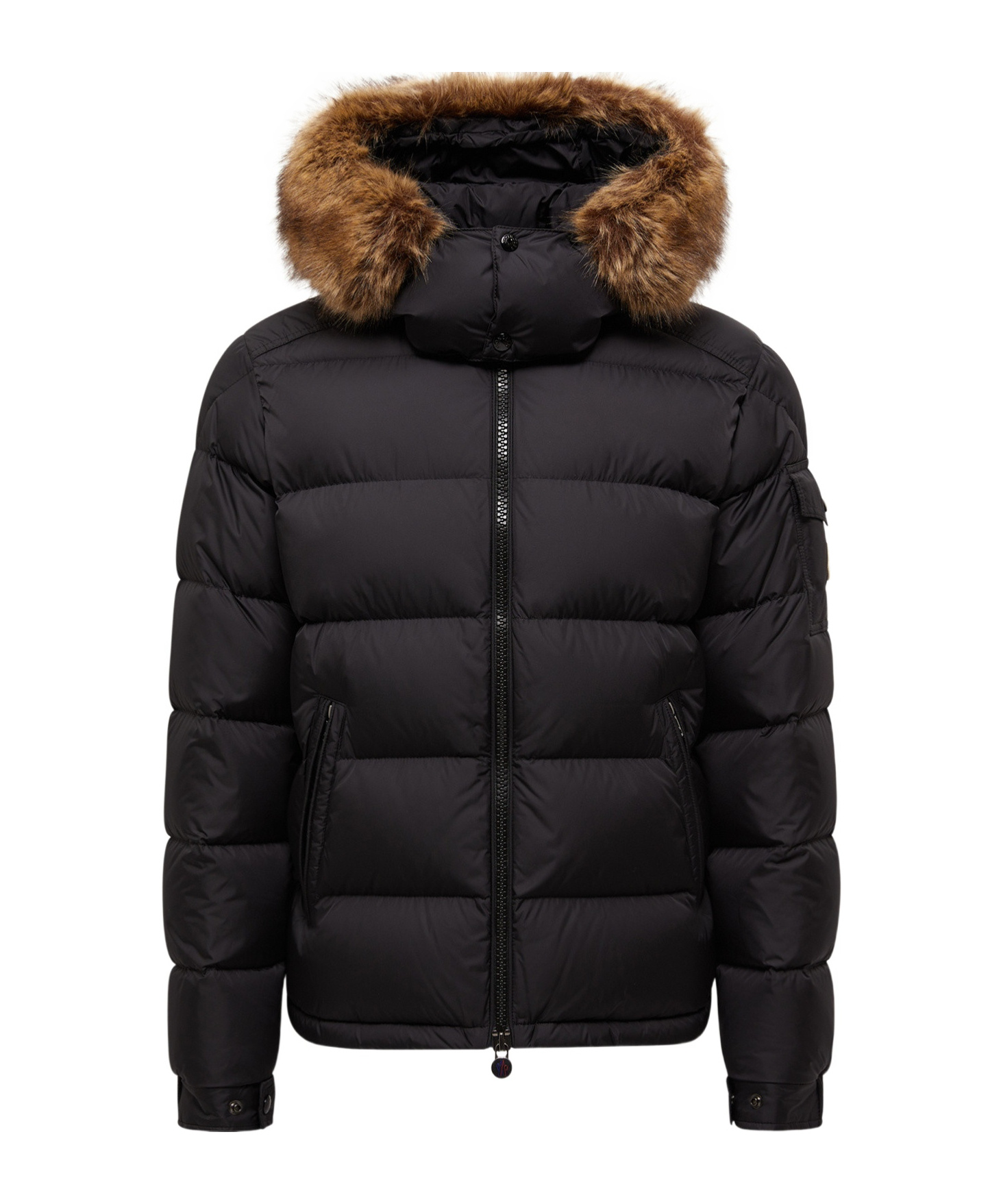 Moncler Mayaf Hooded Short Down Jacket, Men, Black, Size: 6 In Black