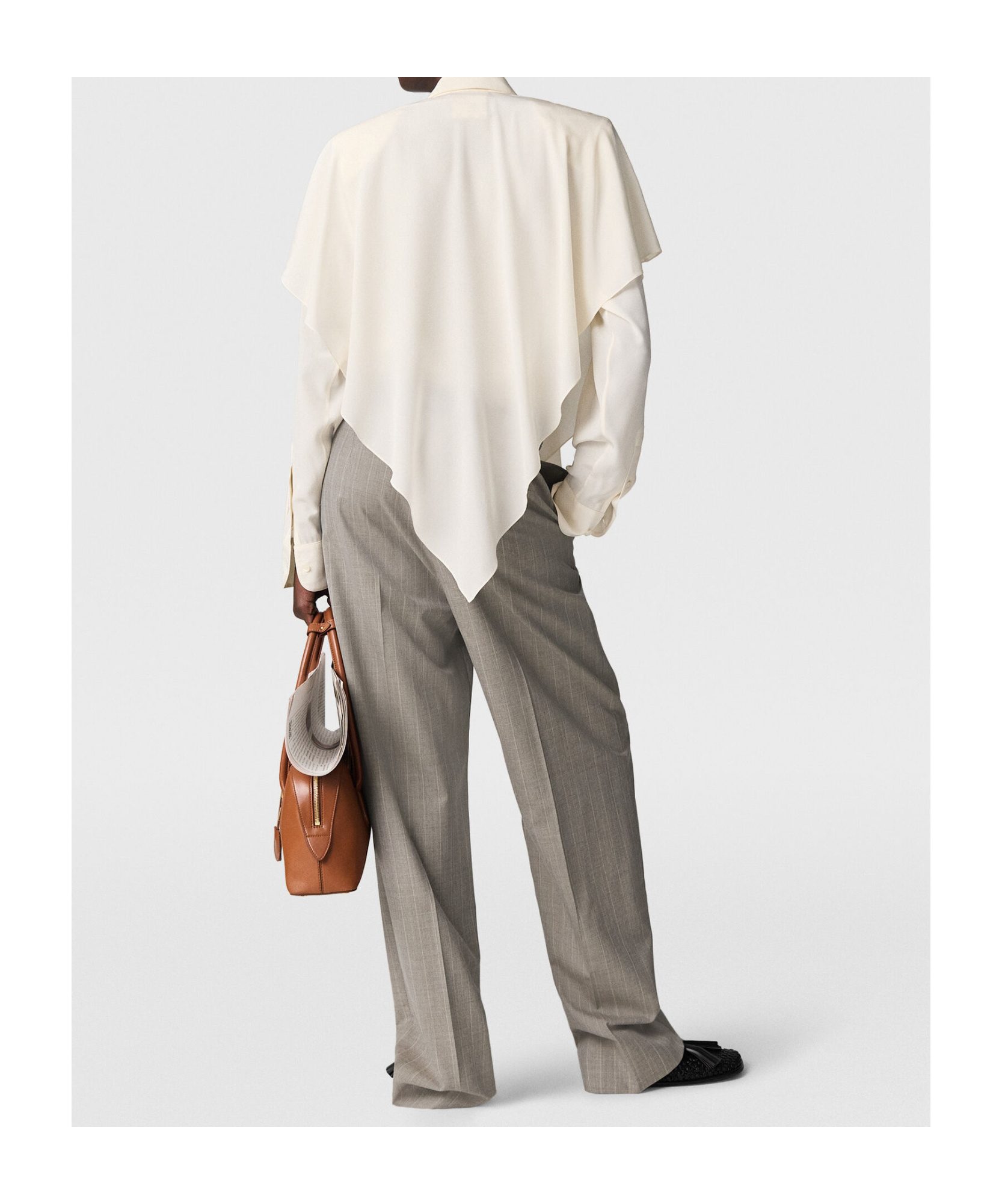 Stella Mccartney Layered Panel Long-sleeved Semi-sheer Shirt In White