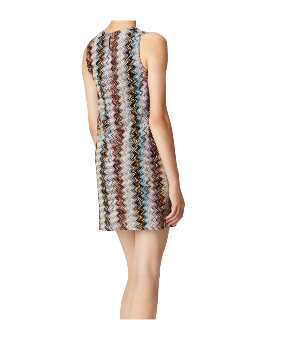 Missoni Chevron Metallic Mini Shift Dress In Gray