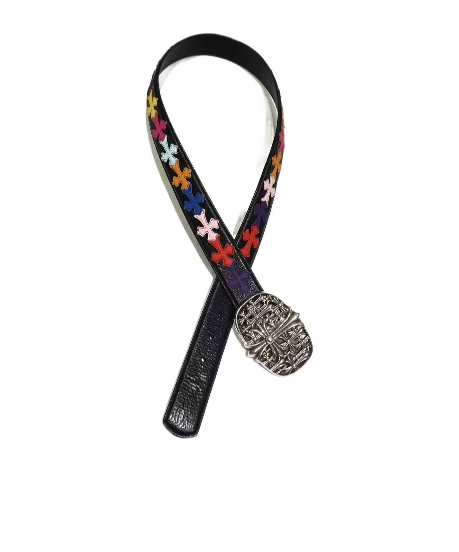 Chrome Hearts Colorful Cross Belt (buckle Not Included) In Black