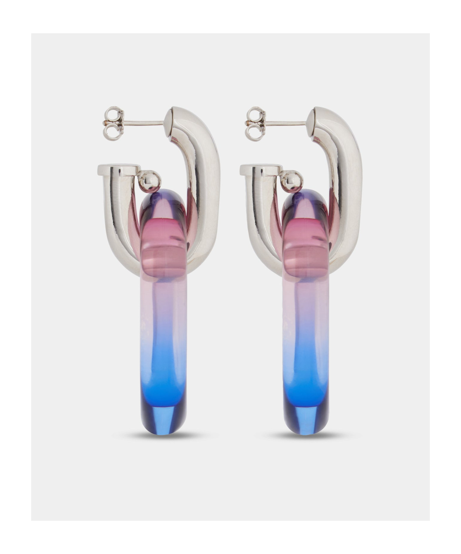 Rabanne Xl Link Oversized Tie-dye Earrings In Blue Tie-dye
