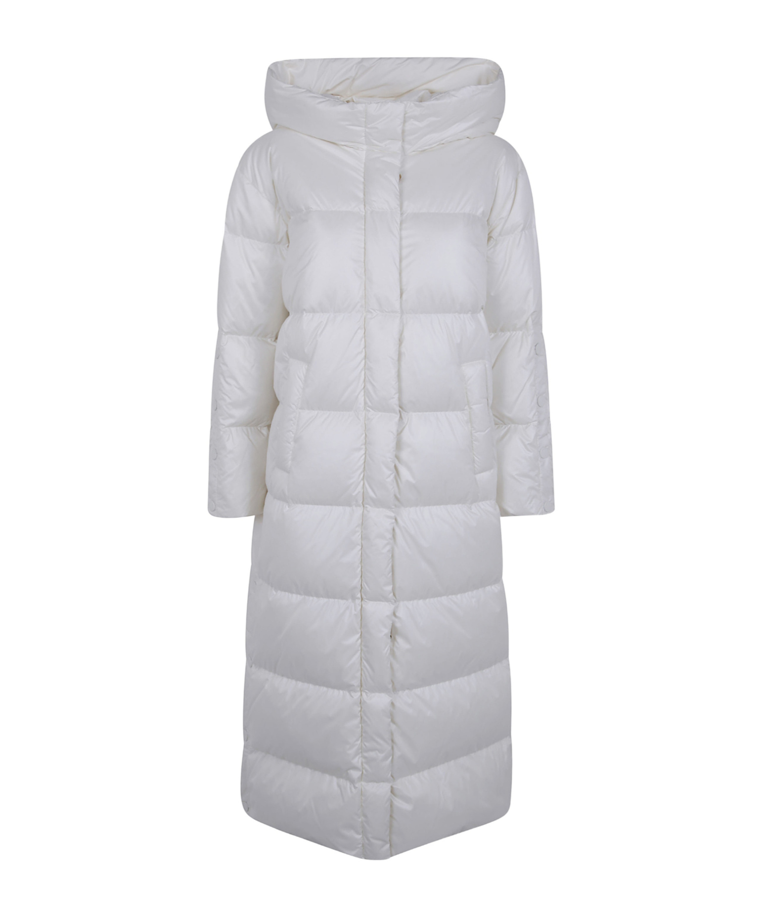 Twinset Quilted Hooded Coat In Gray
