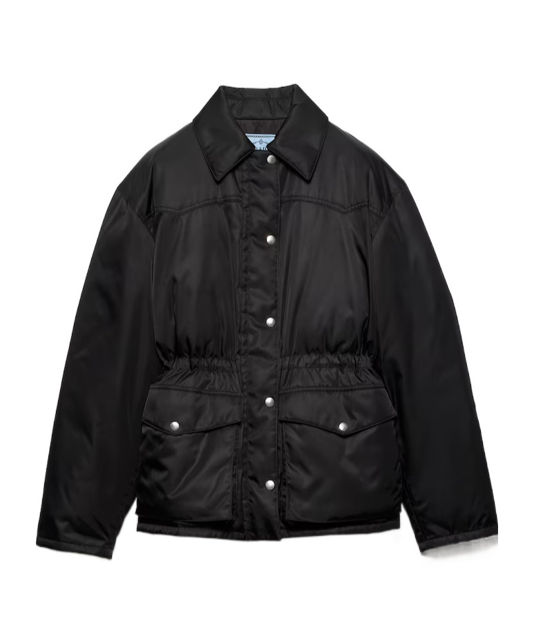 Prada Buttoned Down Jacket In Black
