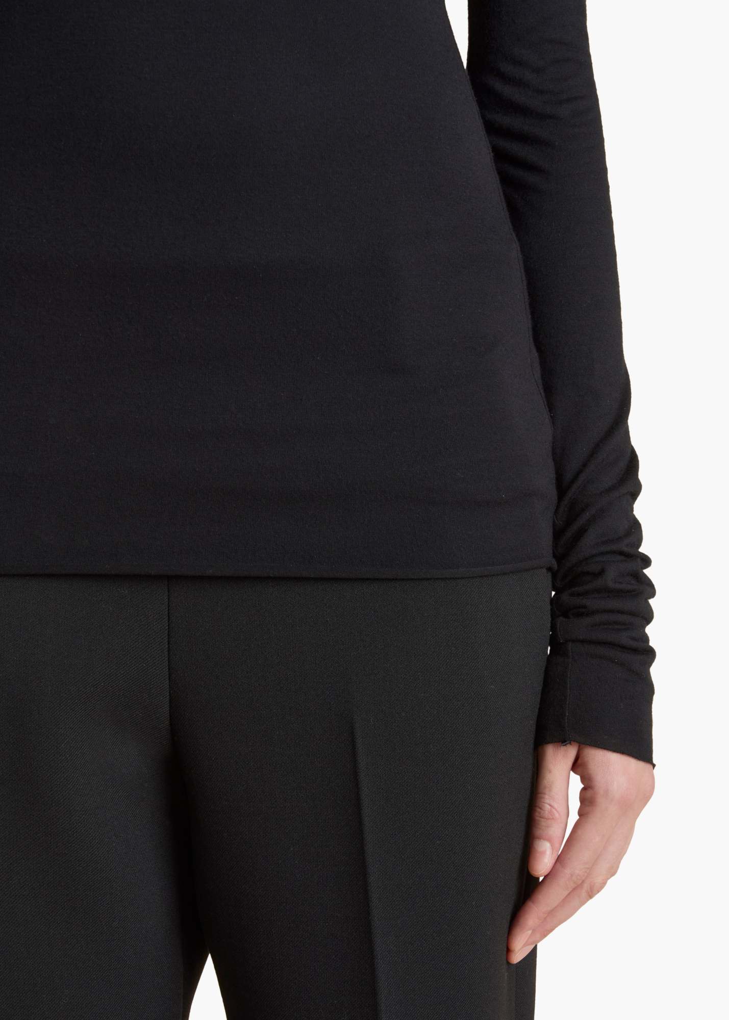 Shop Khaite Rolina Long-sleeved Top In Black