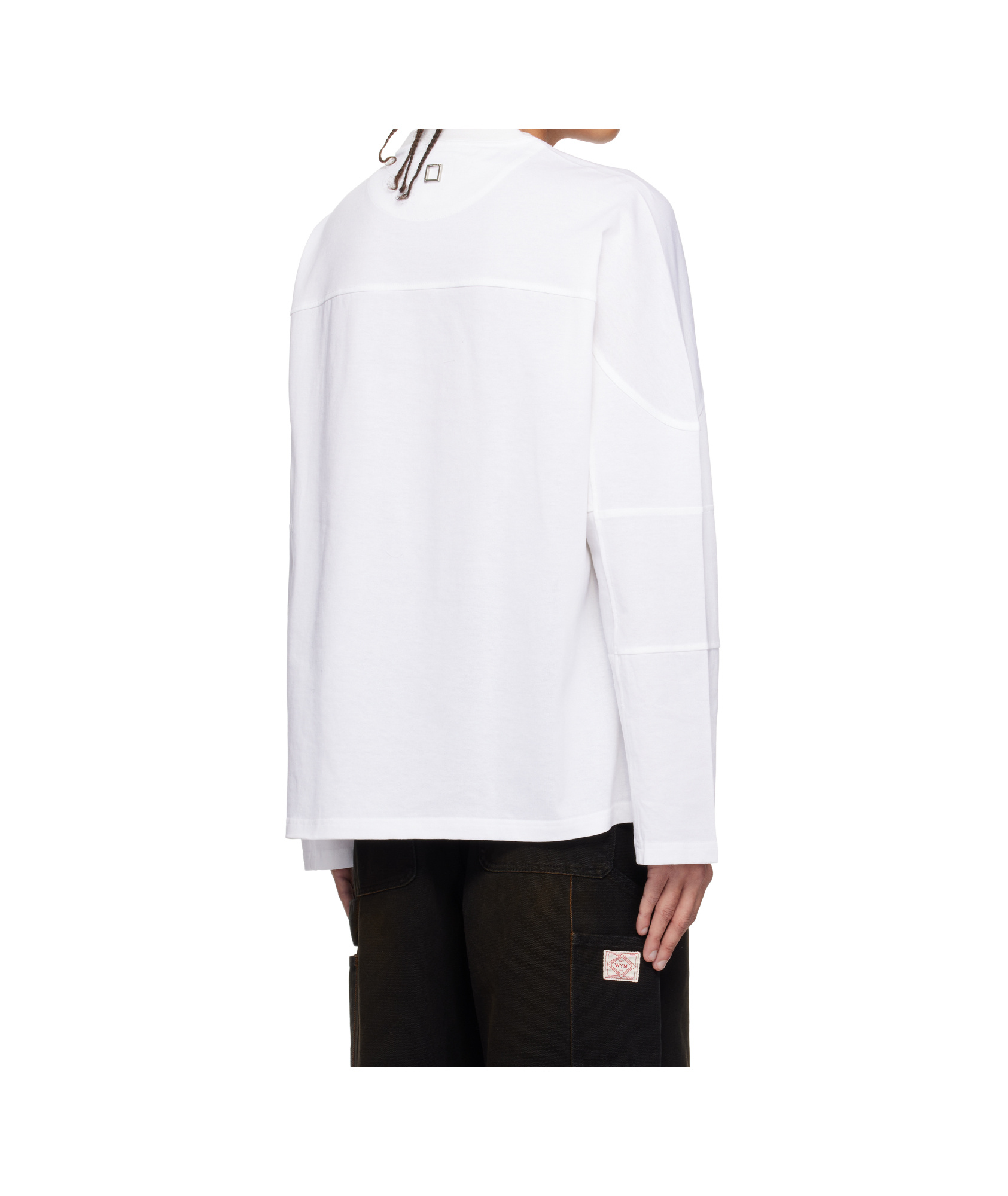 Wooyoungmi White Shoulder Cut Long Sleeve T-shirt In White