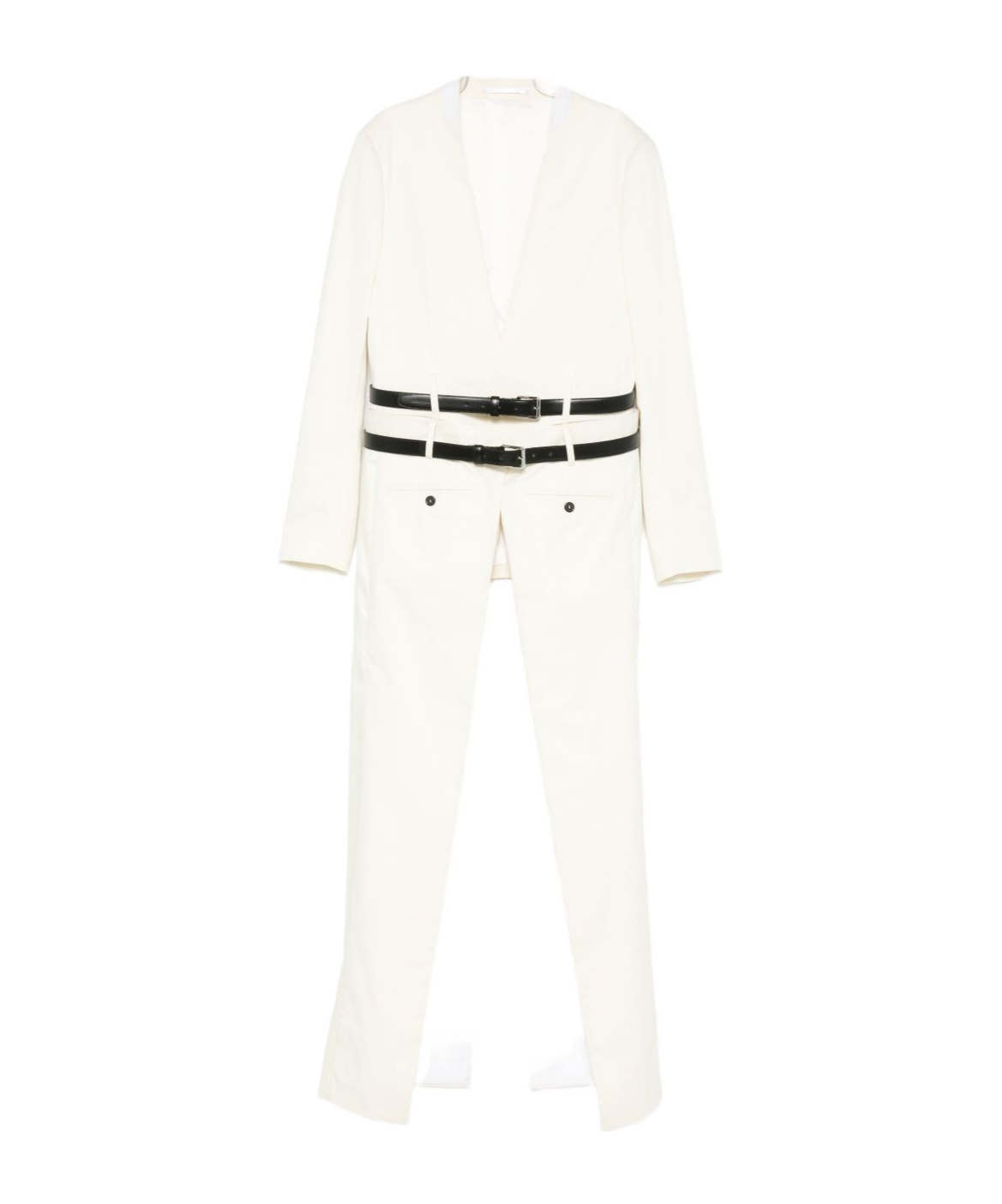 Dsquared2 Belted Double-breasted Coat In White