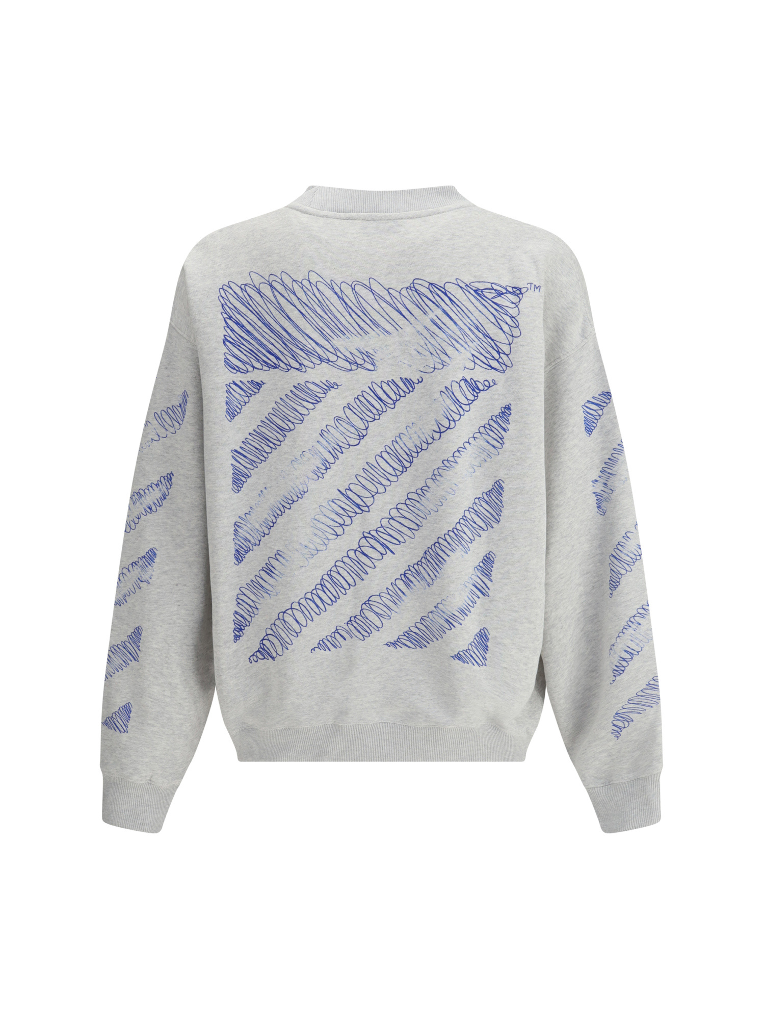 Off-white Scribble Diag Skate Crewneck In Gray