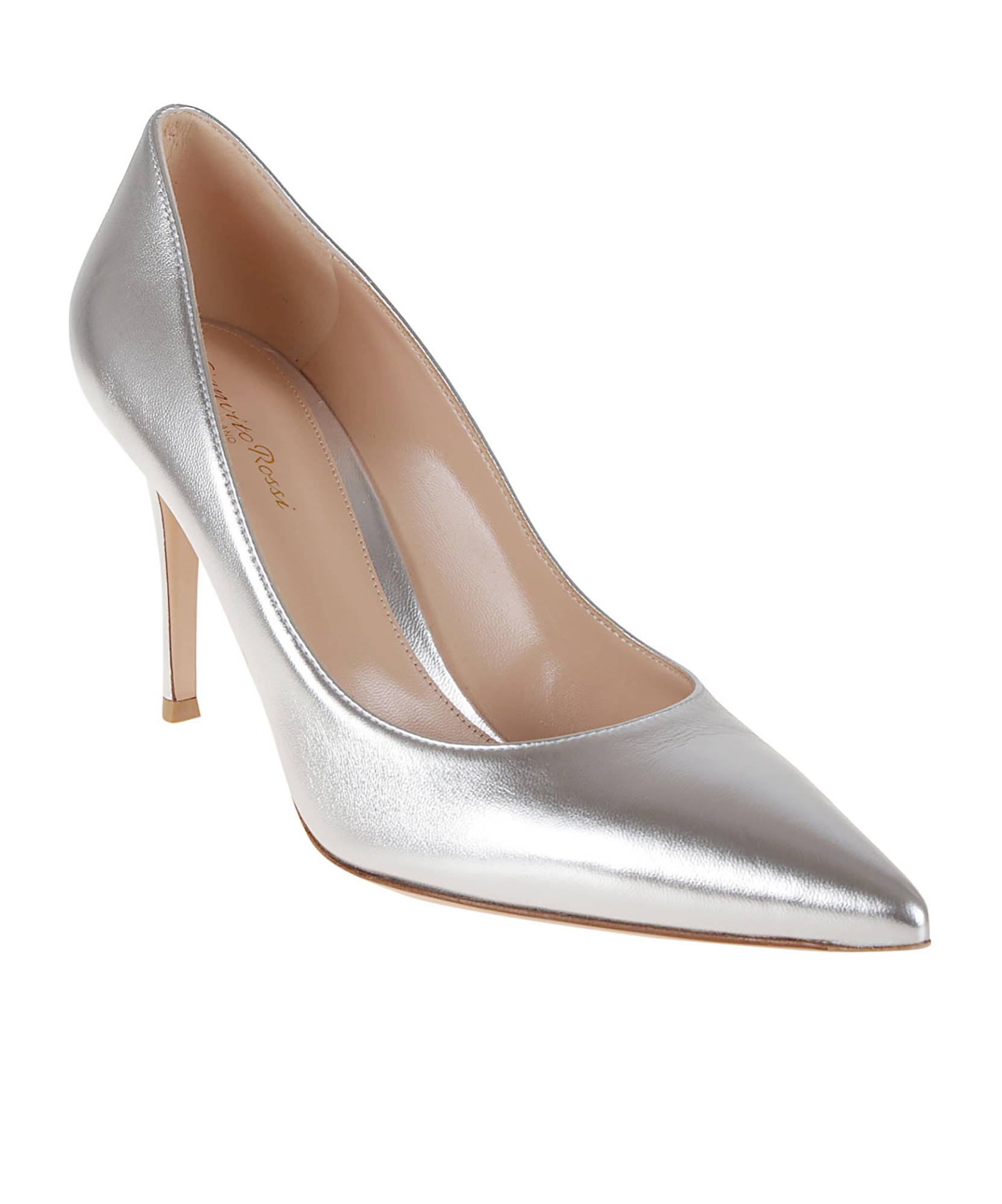 Gianvito Rossi High-heeled Pumps With Pointed Toe And Metallic Finish In Multi