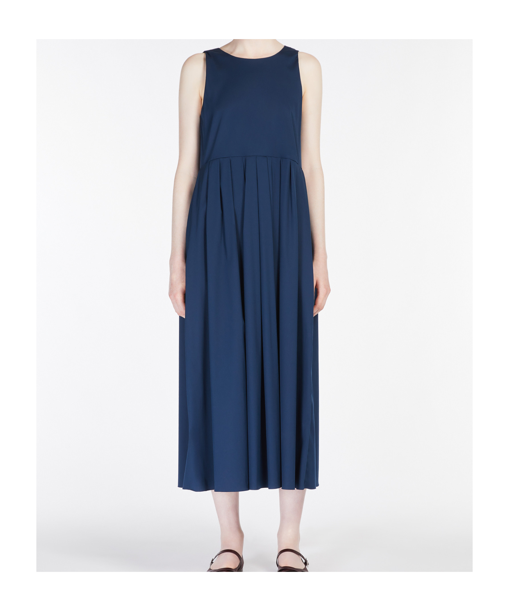 Max Mara Robe Sans Manches En Popeline In Blue