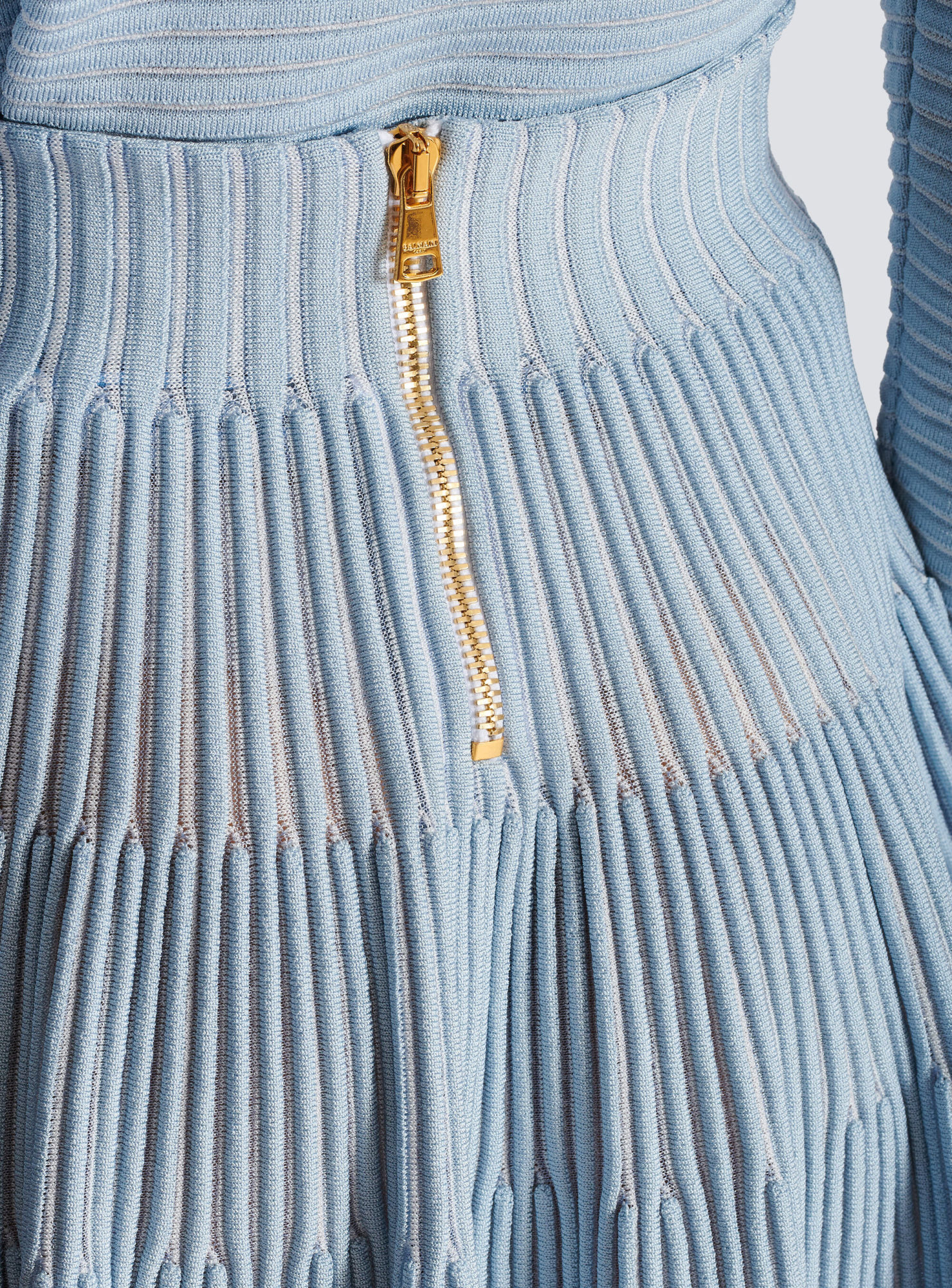 Shop Balmain A-line Textured Knit Skirt