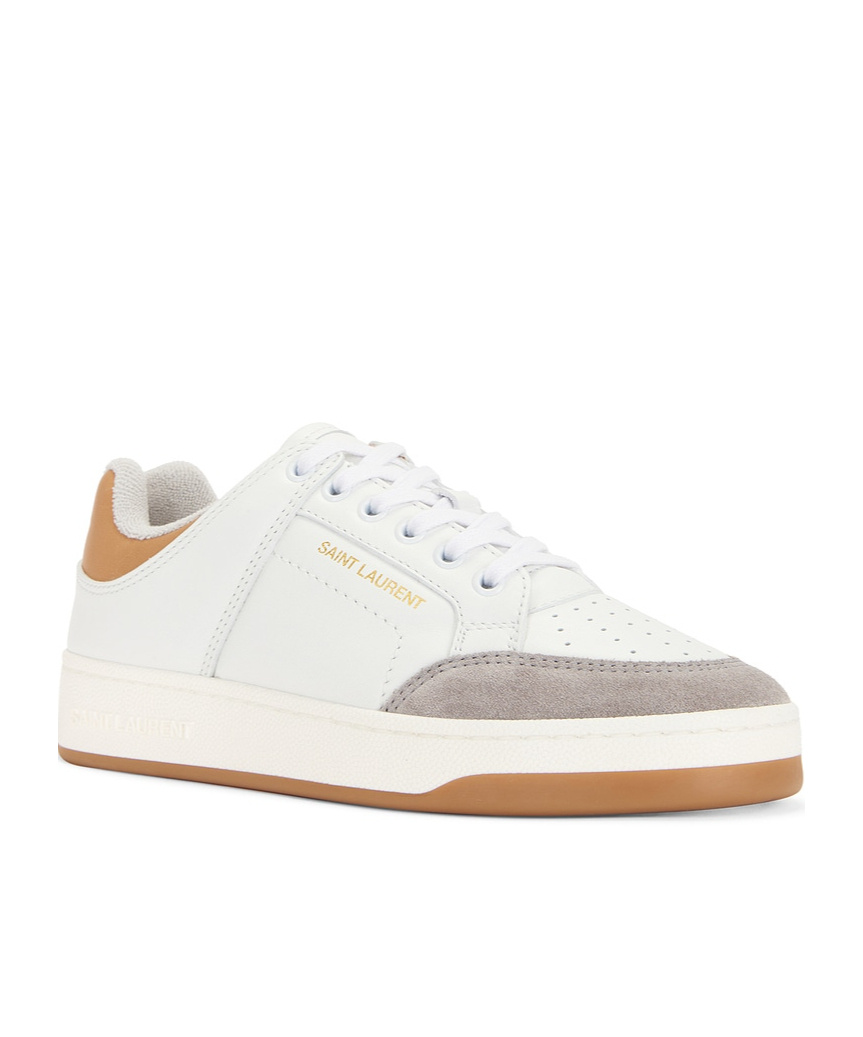 Shop Saint Laurent Laced Sneakers In White