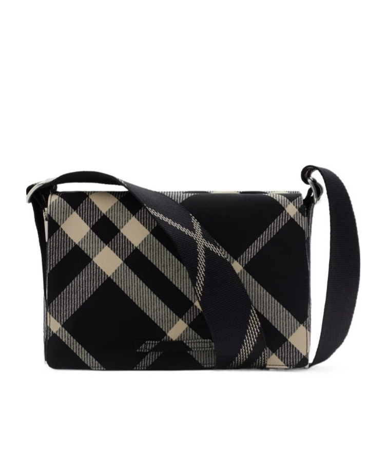 Burberry Check Trench Cross Body Bag In Black
