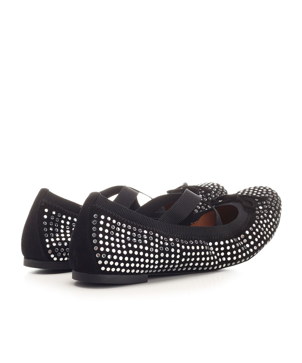 Aquazzura Shiny Disc Covered Ballet Flats In Black