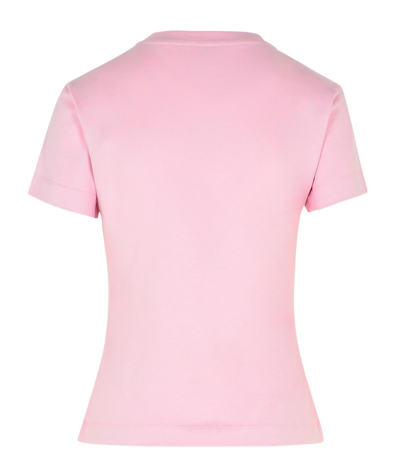 Moschino Jeans Logo-printed Crewneck T-shirt In Pink