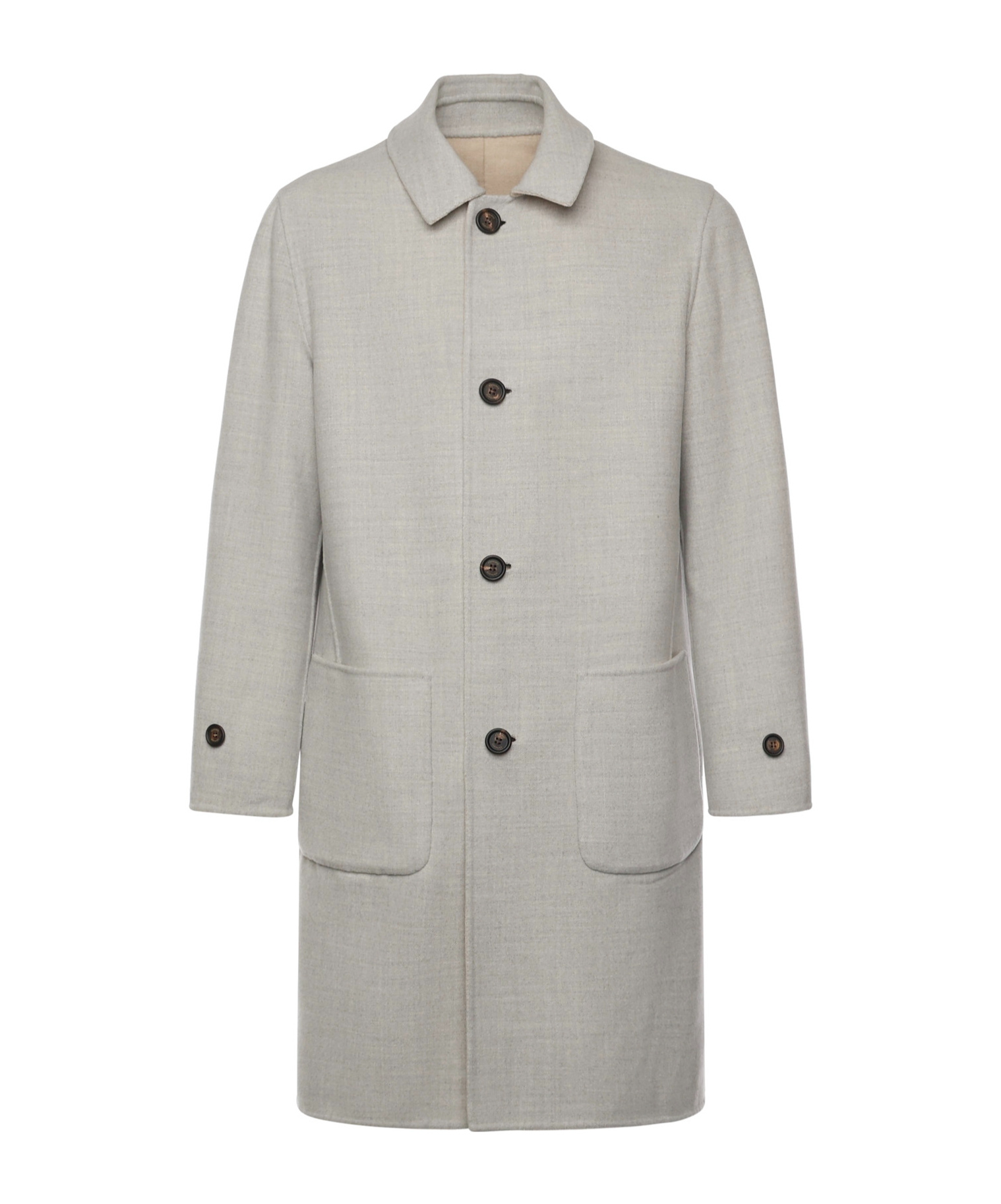 Eleventy Patch-pocket Single-breasted Coat In Neutral