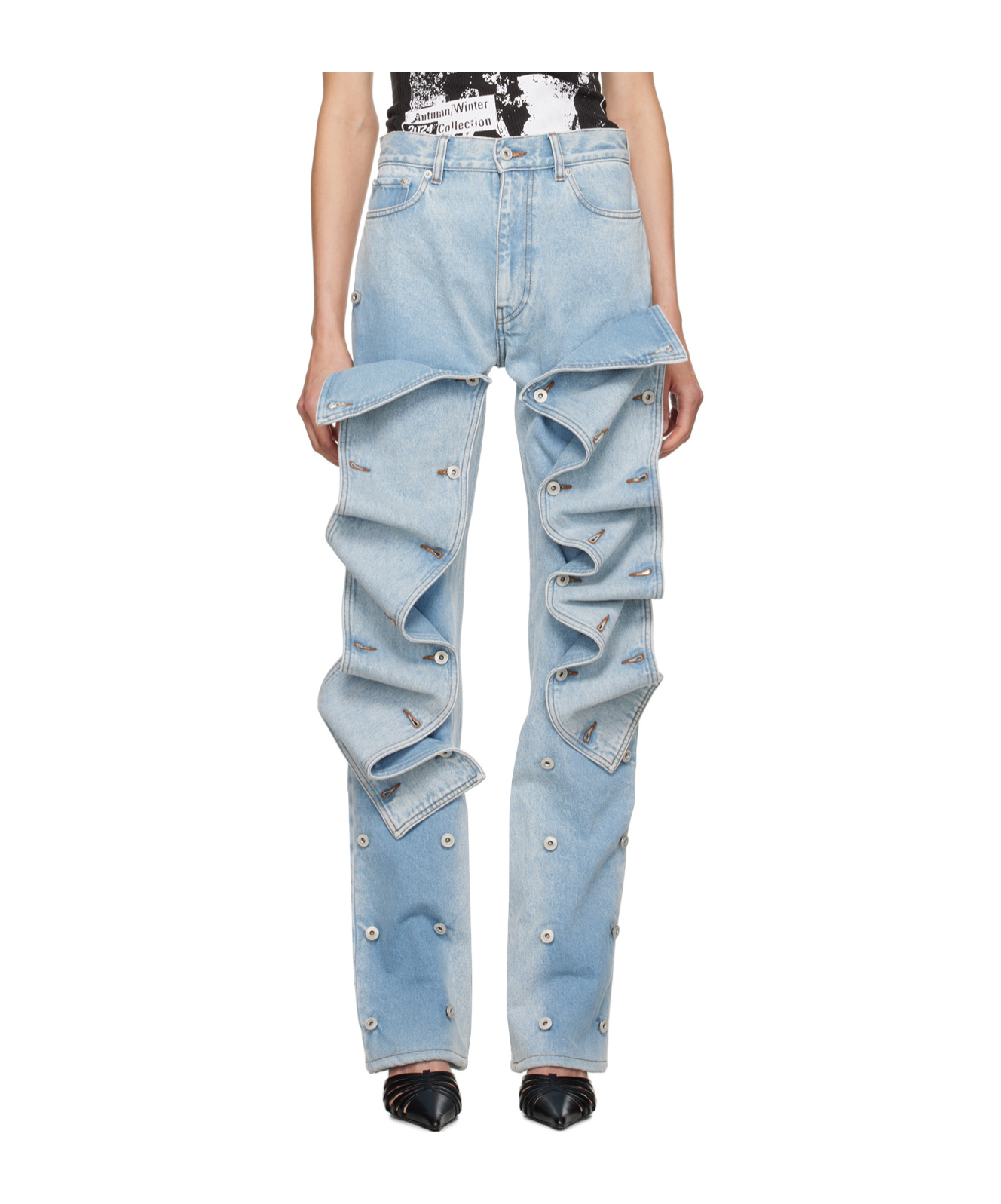 Y/project Snap Off Jeans In Multicolor