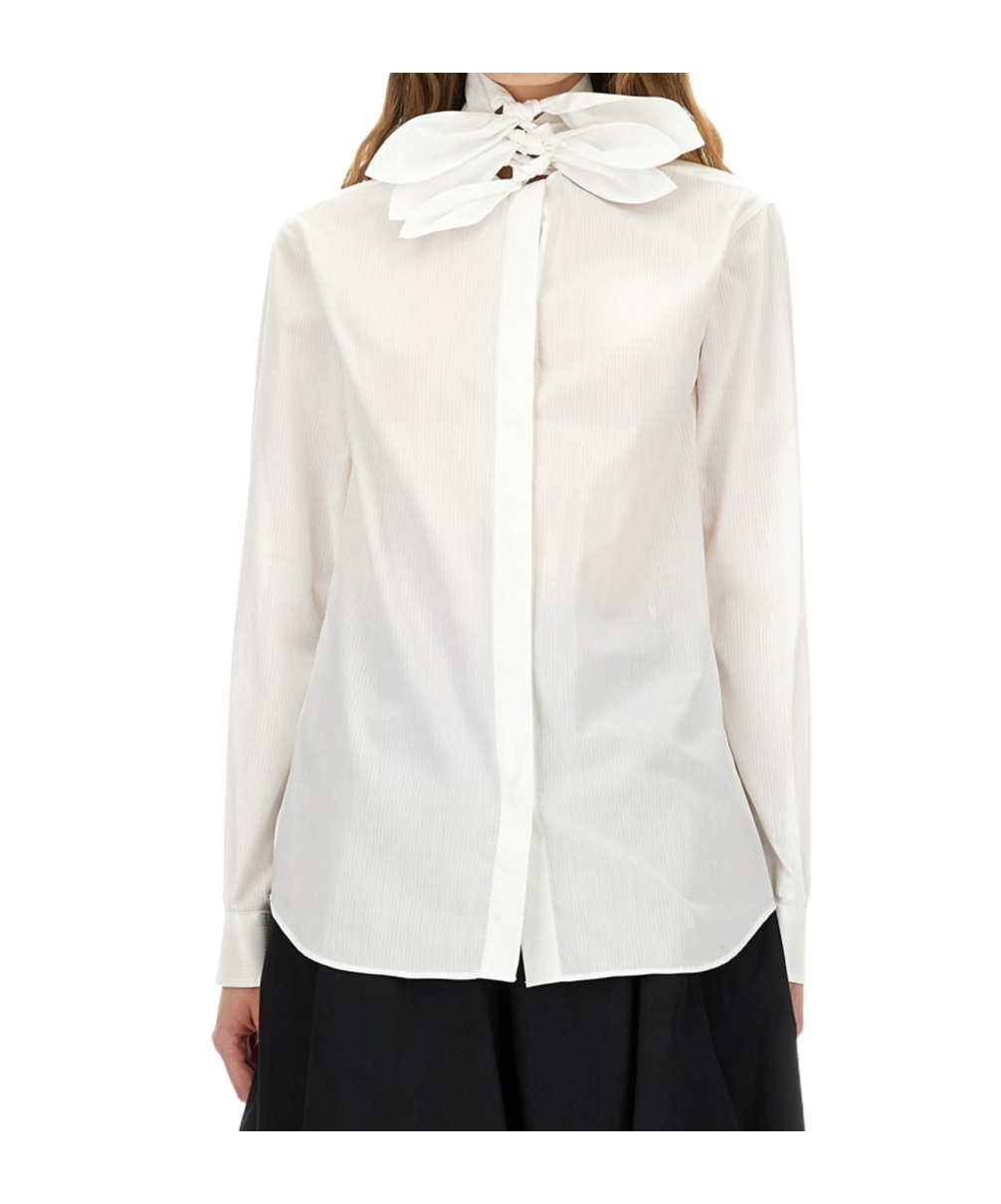Moschino Couture Cotton Poplin Jacquard Shirt In White