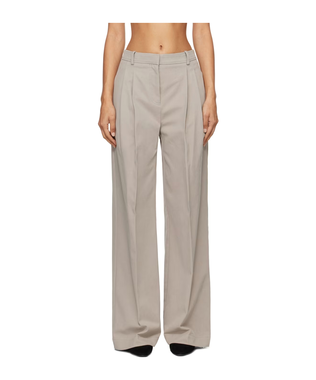 Hugo Boss Belt Loops Slacks In Grey