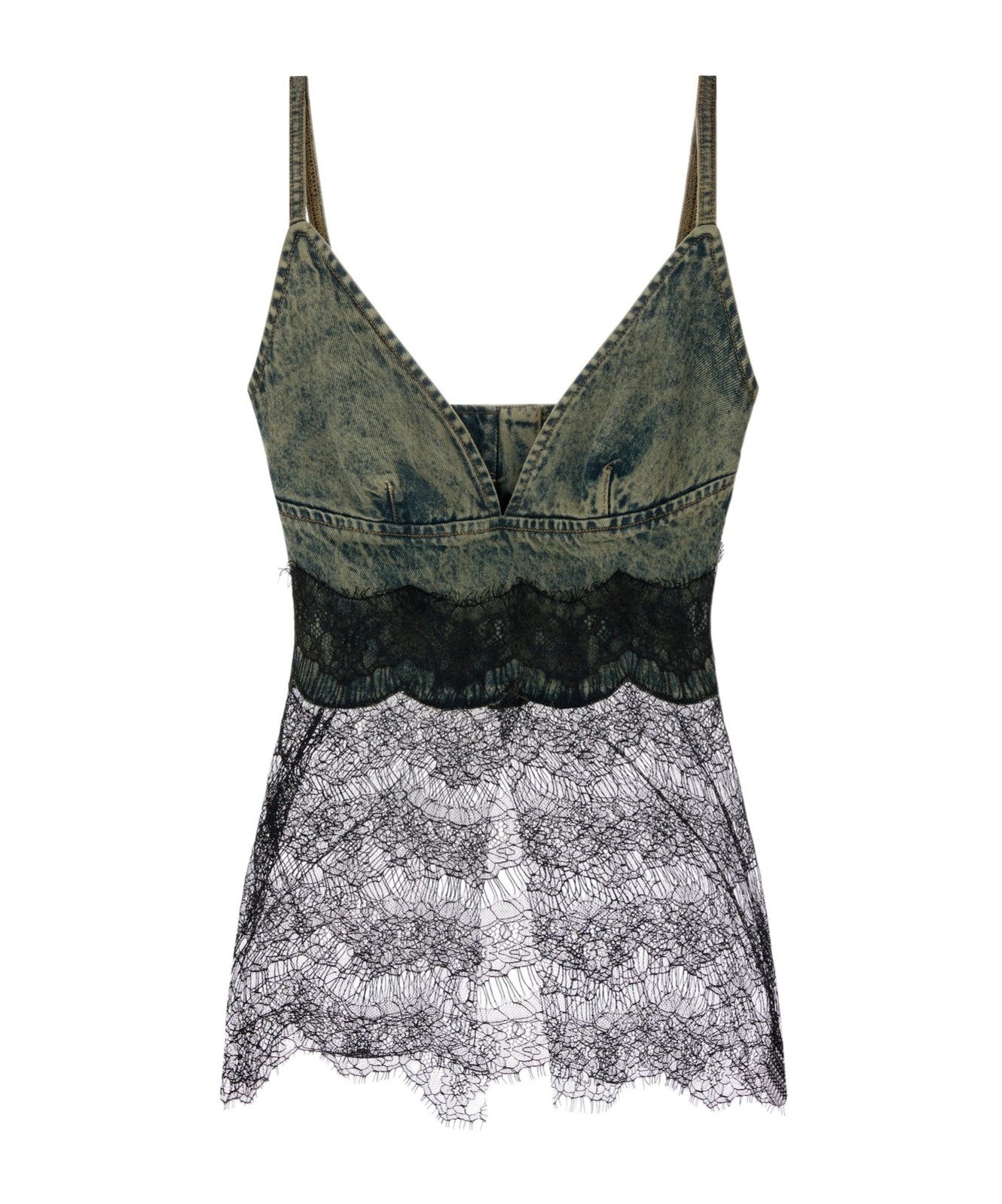 Giuseppe Di Morabito Denim Lace Top In Black