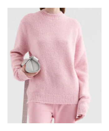 Jil Sander Ribbed-cuff Alpaca-wool-blend Sweater In Pink