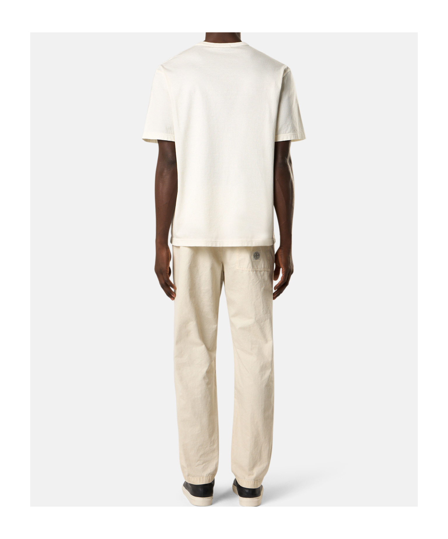 Stone Island Regular Fit Fatigue Trousers With Compass Logo In Sand-colored