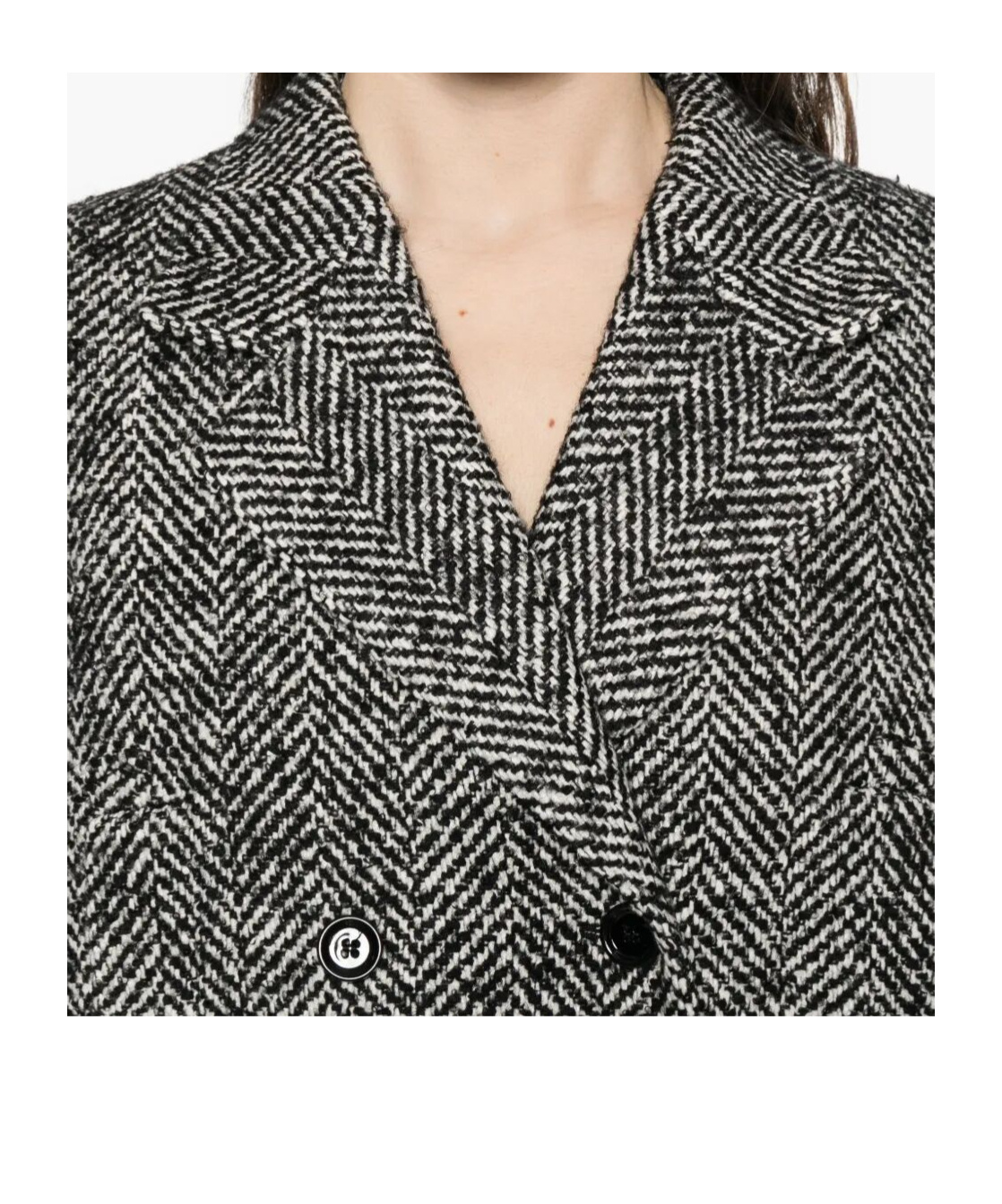 Dolce & Gabbana Herringbone Double-breasted Coat In Gray