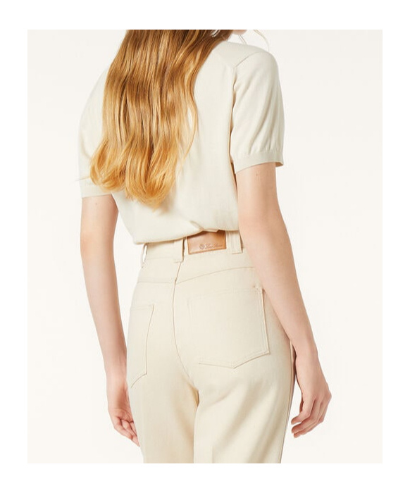 Loro Piana Ice Wish Short-sleeved Sweater In Cold Beige