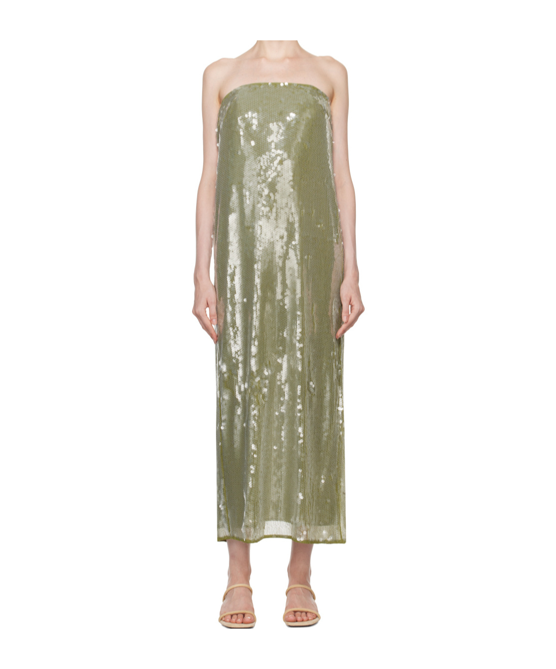 Shop Staud Casey Strapless Sequin Dress In Multicolor