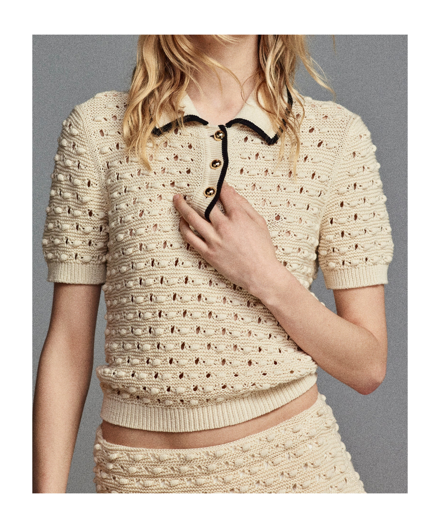 Frame Short-sleeved Knitted Polo Shirt In Brown