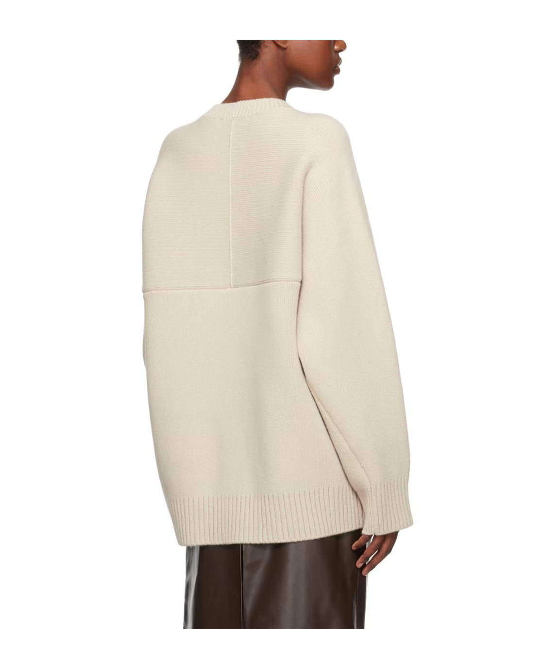 Shop Lanvin Cape-back V Irgin-wool Blend Jumper In Nude