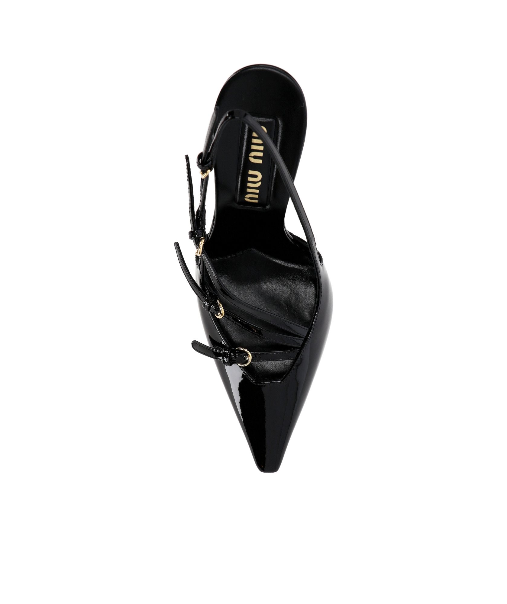 Miu Miu Buckle Heel Sandals In Black