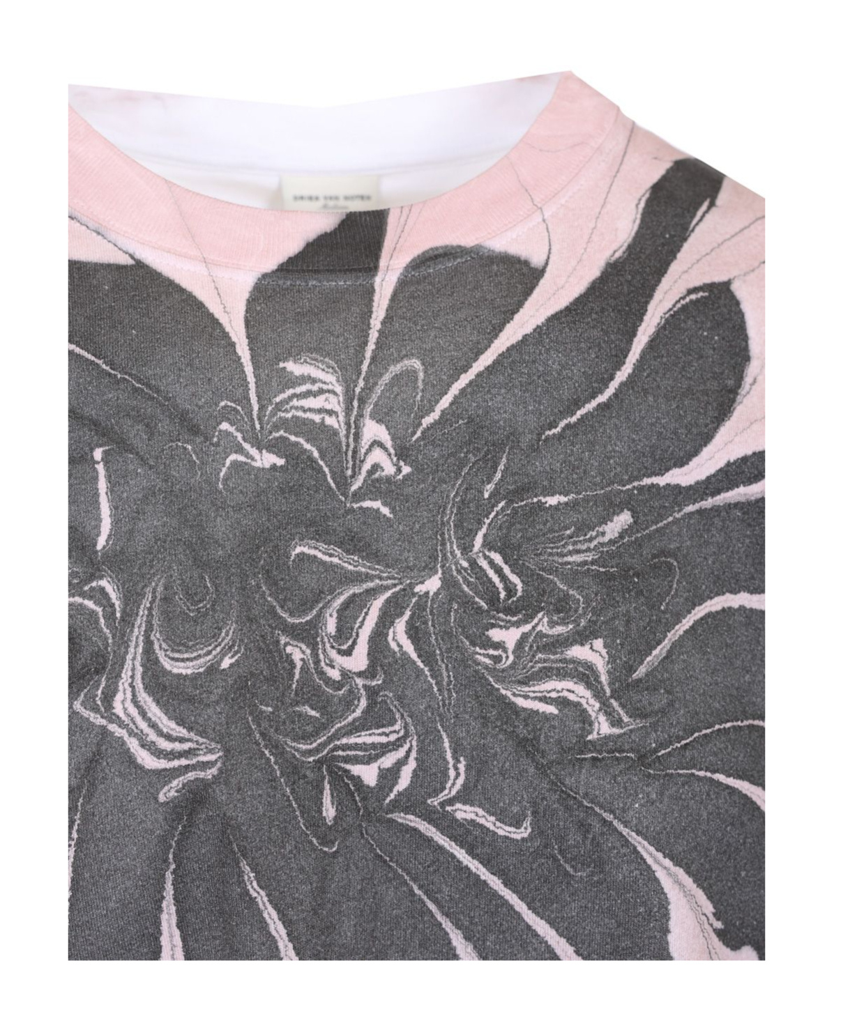 Dries Van Noten Open-necked Black Shirt In Gray