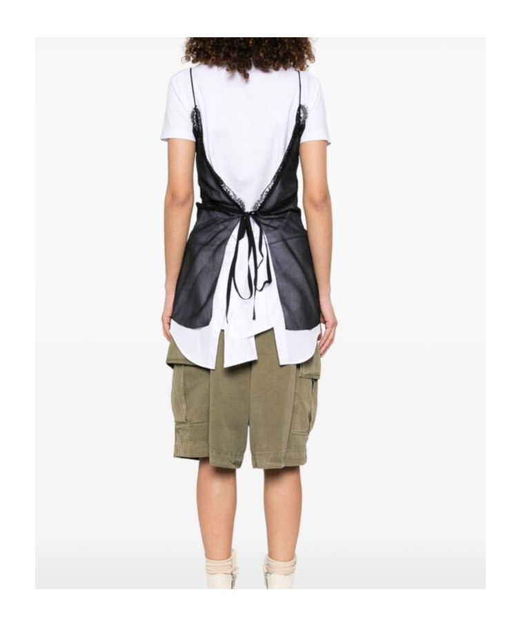 Dsquared2 Pierced Apron Layered Effect Mini Dress In White