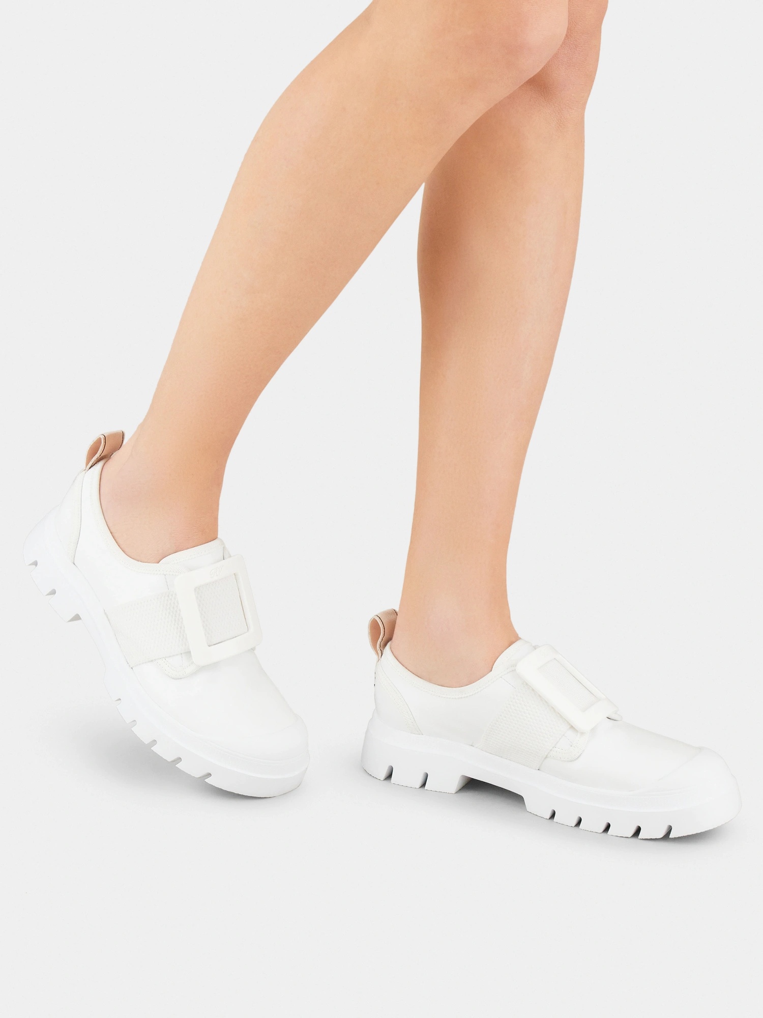 Roger Vivier Logo Casual Sneakers In White