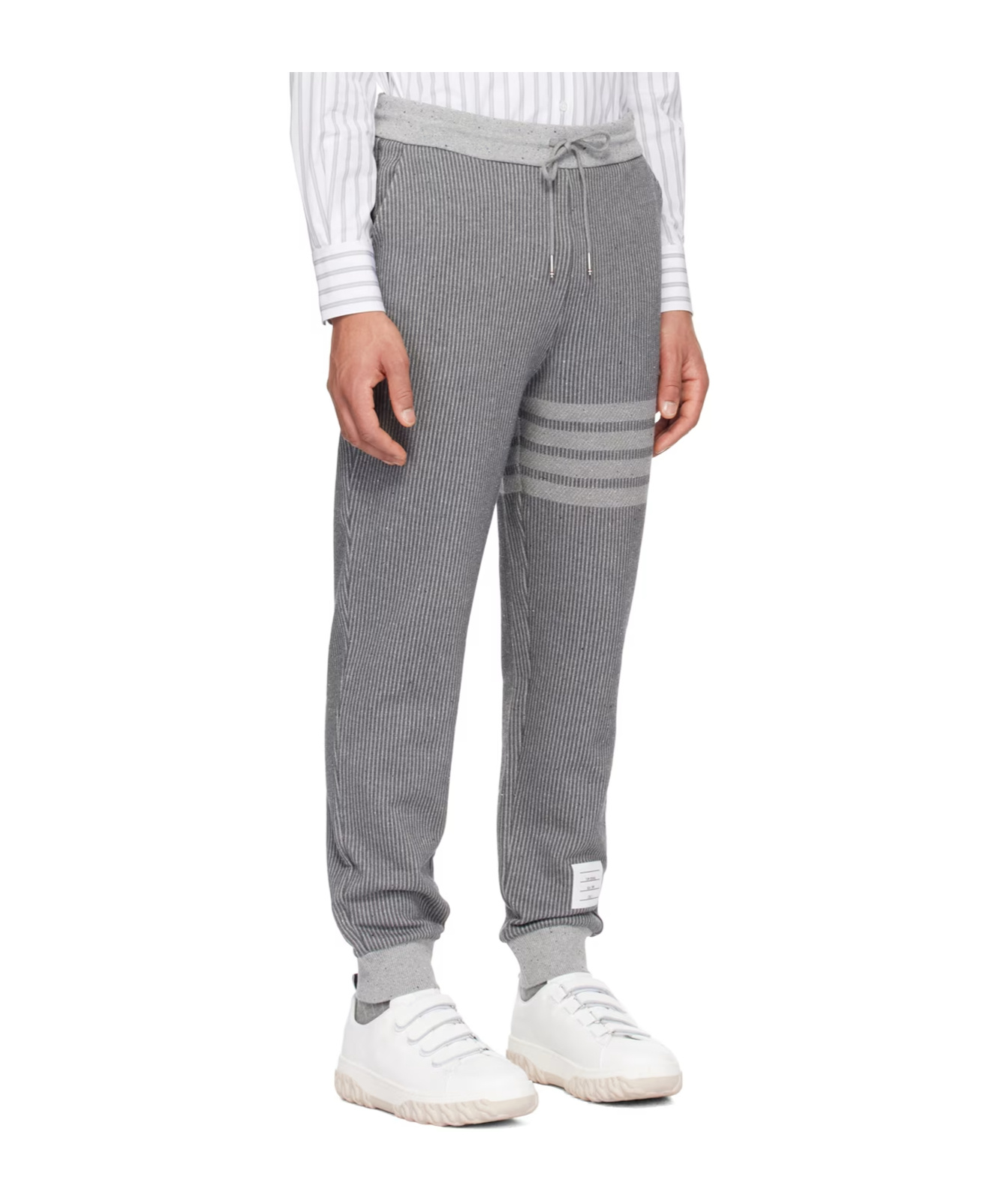 Thom Browne 4-bar Knitted Track Pants In Gray