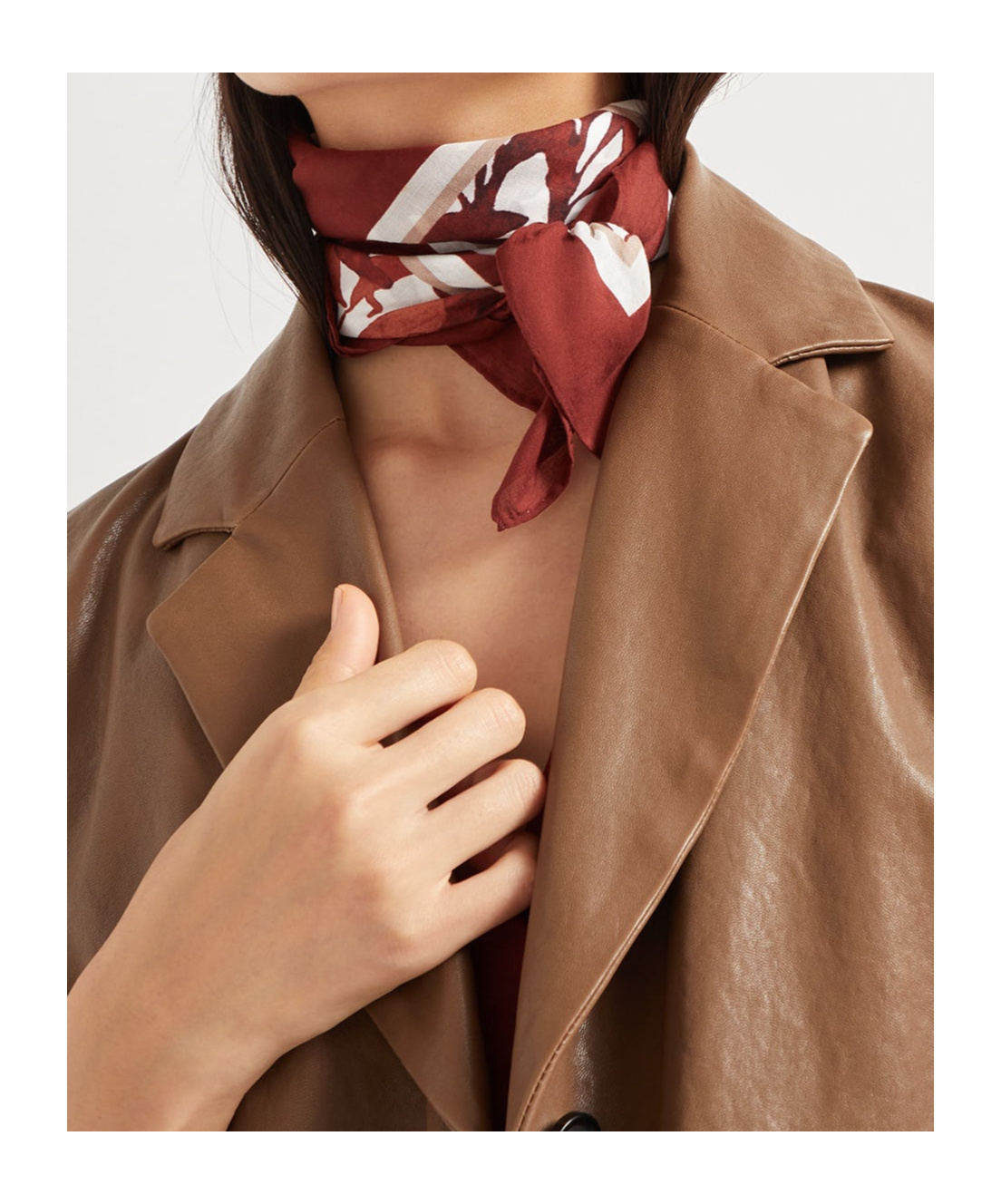 Brunello Cucinelli Herbarium Print Foulard In Red