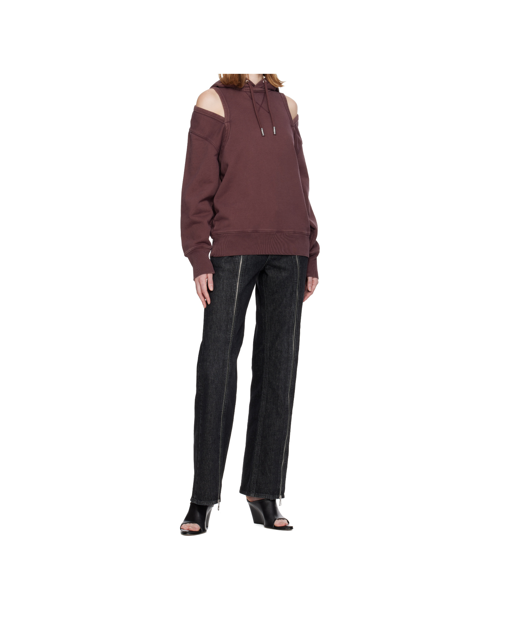 Jean Paul Gaultier Long-sleeved Sweatshirt In Burgundy