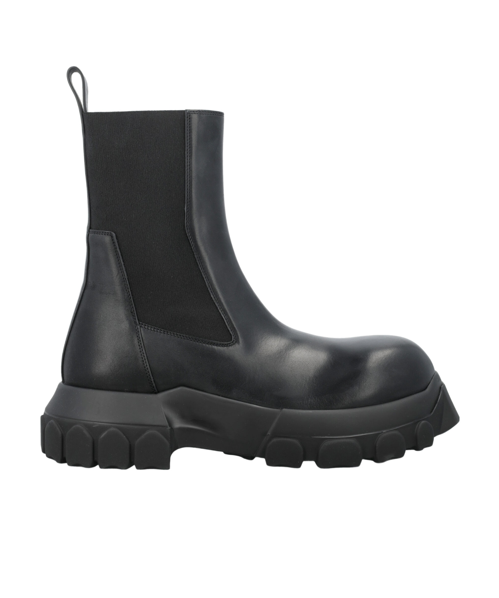Rick Owens Black Concordians Beatle Bozo Tractor Chelsea Boots In Black