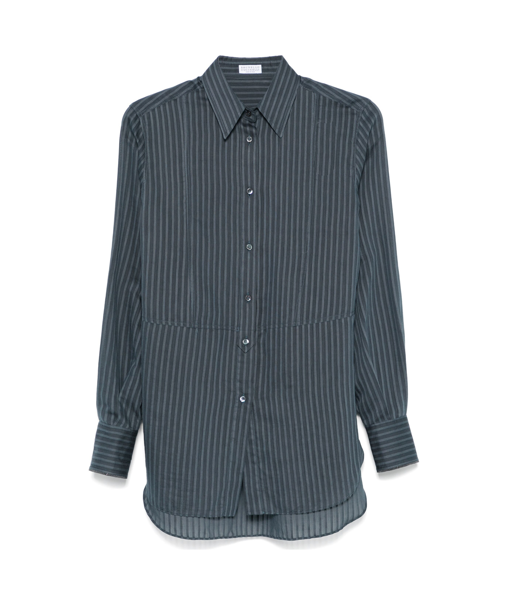 Brunello Cucinelli Striped Shirt In Black