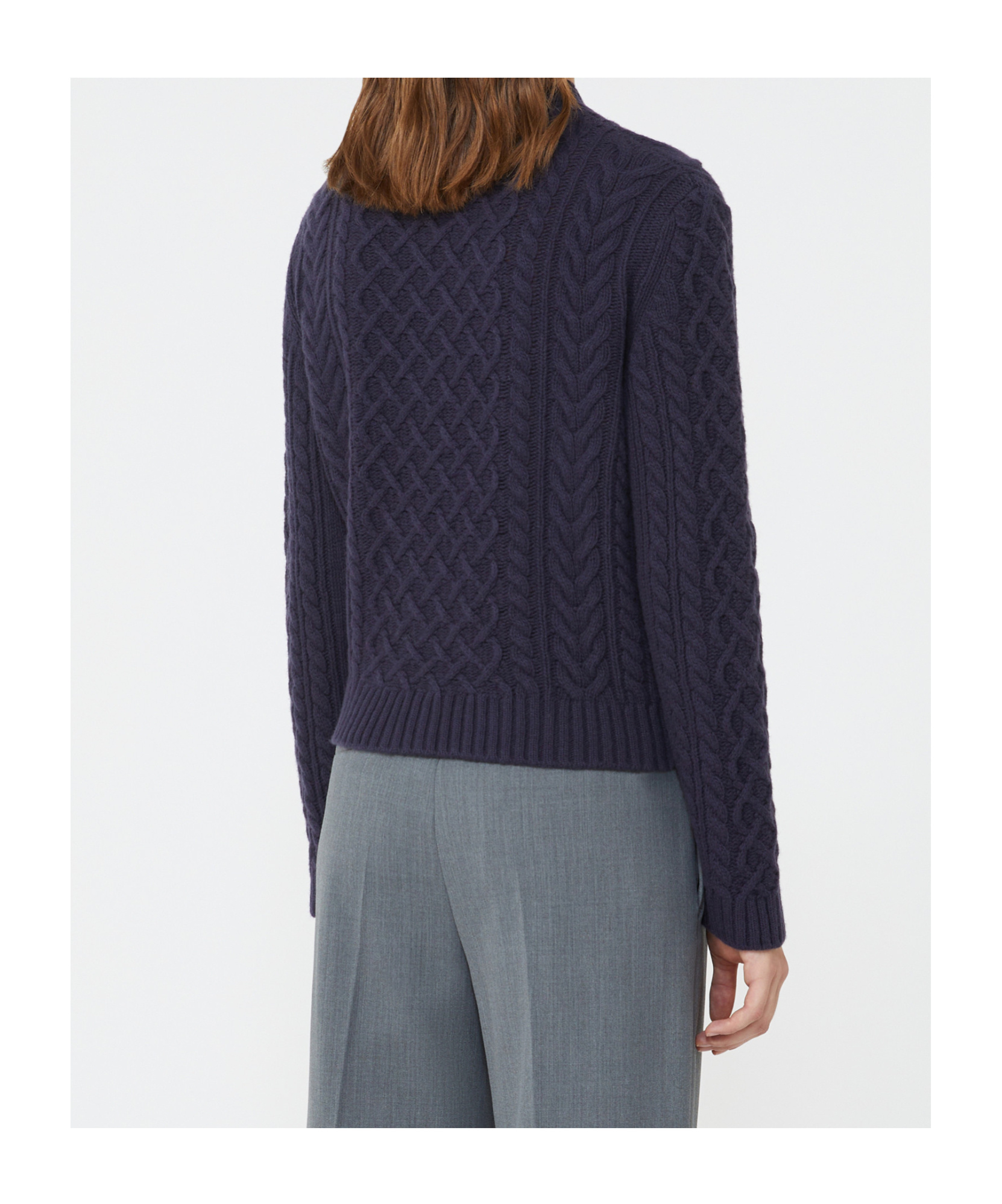 Weekend Max Mara Cardigan À Col Rond En Fil De Laine In Blue
