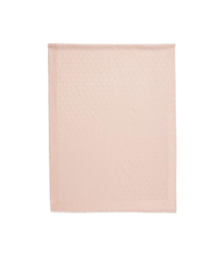 Valentino Monogram Silk Blend Scarf In Nude