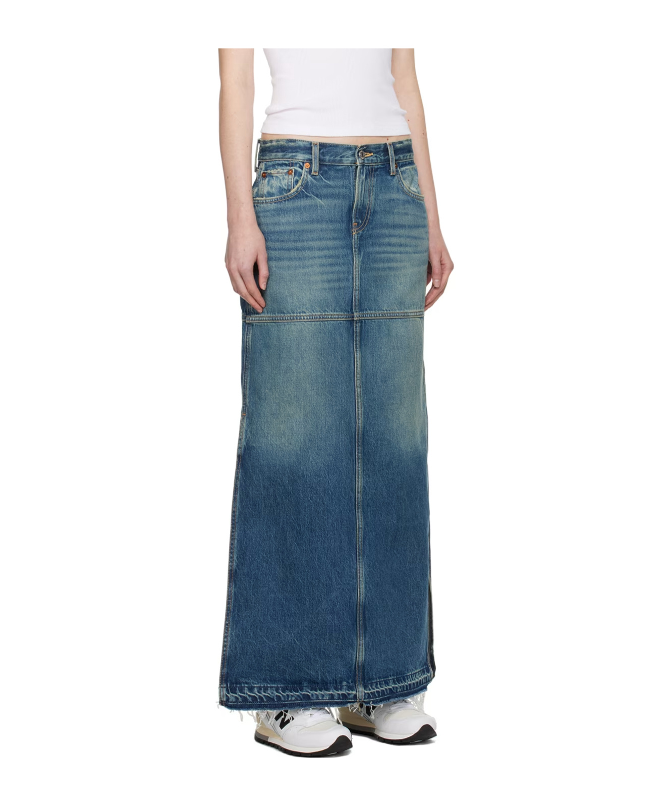 Re/done Mid-rise Maxi Denim Skirt