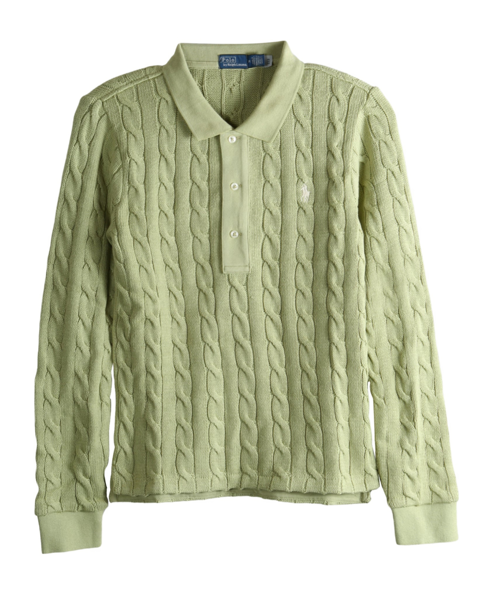 Polo Ralph Lauren Cable-knit Polo Jumper In Green