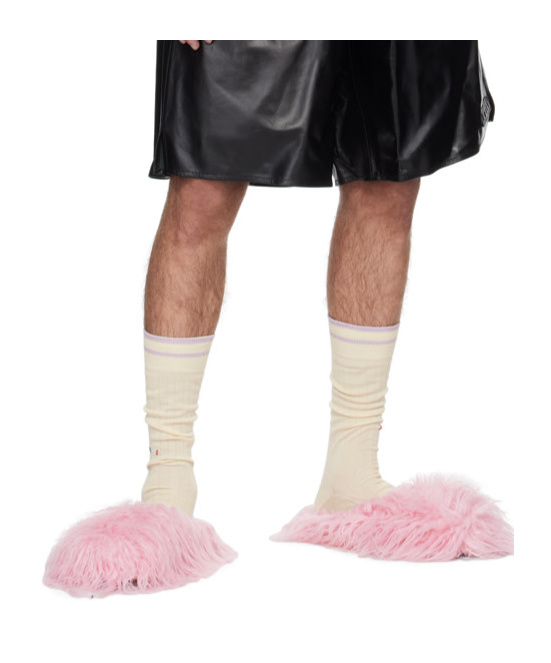 Marni Ssense Exclusive Pink Fussbett Sabot Loafers In Pink