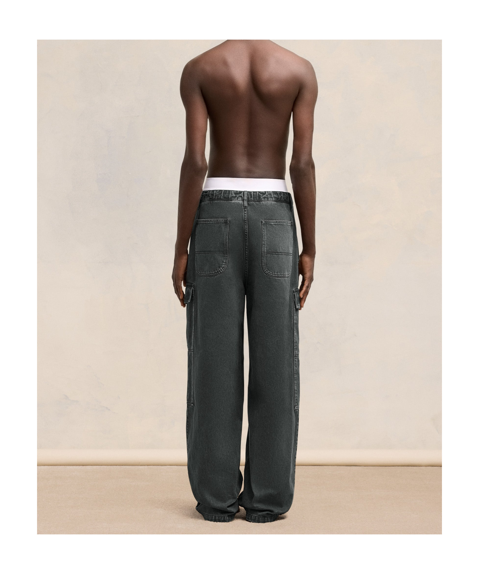 Ami Alexandre Mattiussi Ami Paris Relaxed Fit Cargo Jeans In Blue